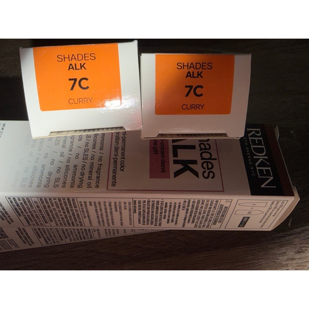 Redken Shades EQ ALK Hair Color 7C Curry Ammonia-Free Demi Permanent Lot of 2